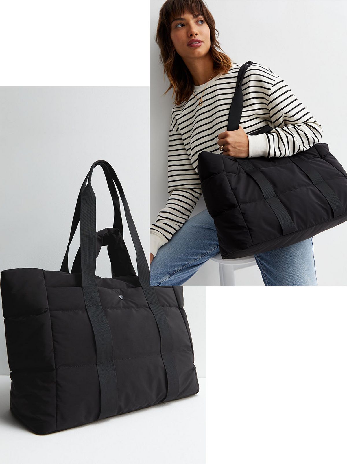 Black Padded Tote Bags