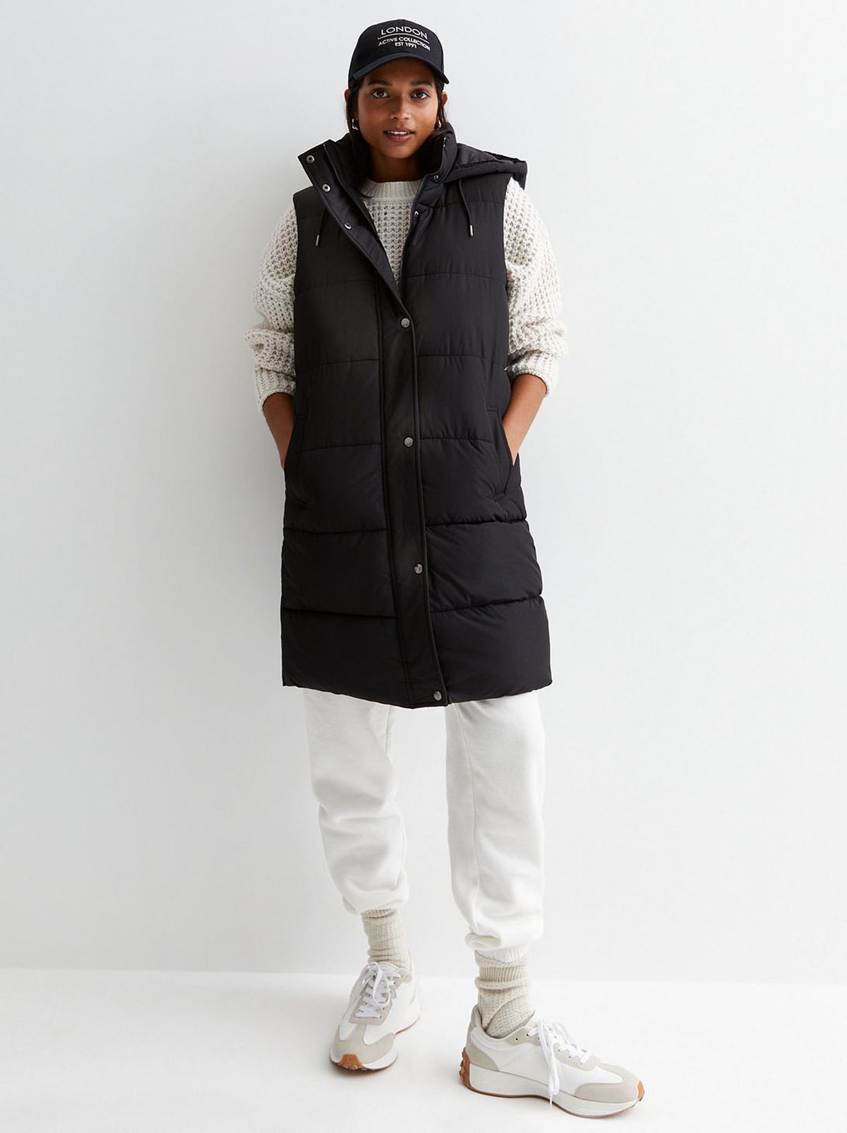 Black puffer gilet jacket