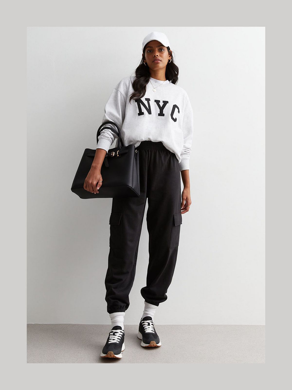 Black Cuffed Cargo Joggers​