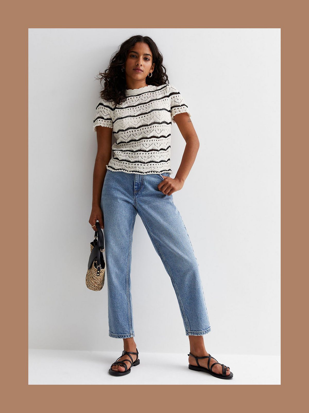 White crochet knitwear top