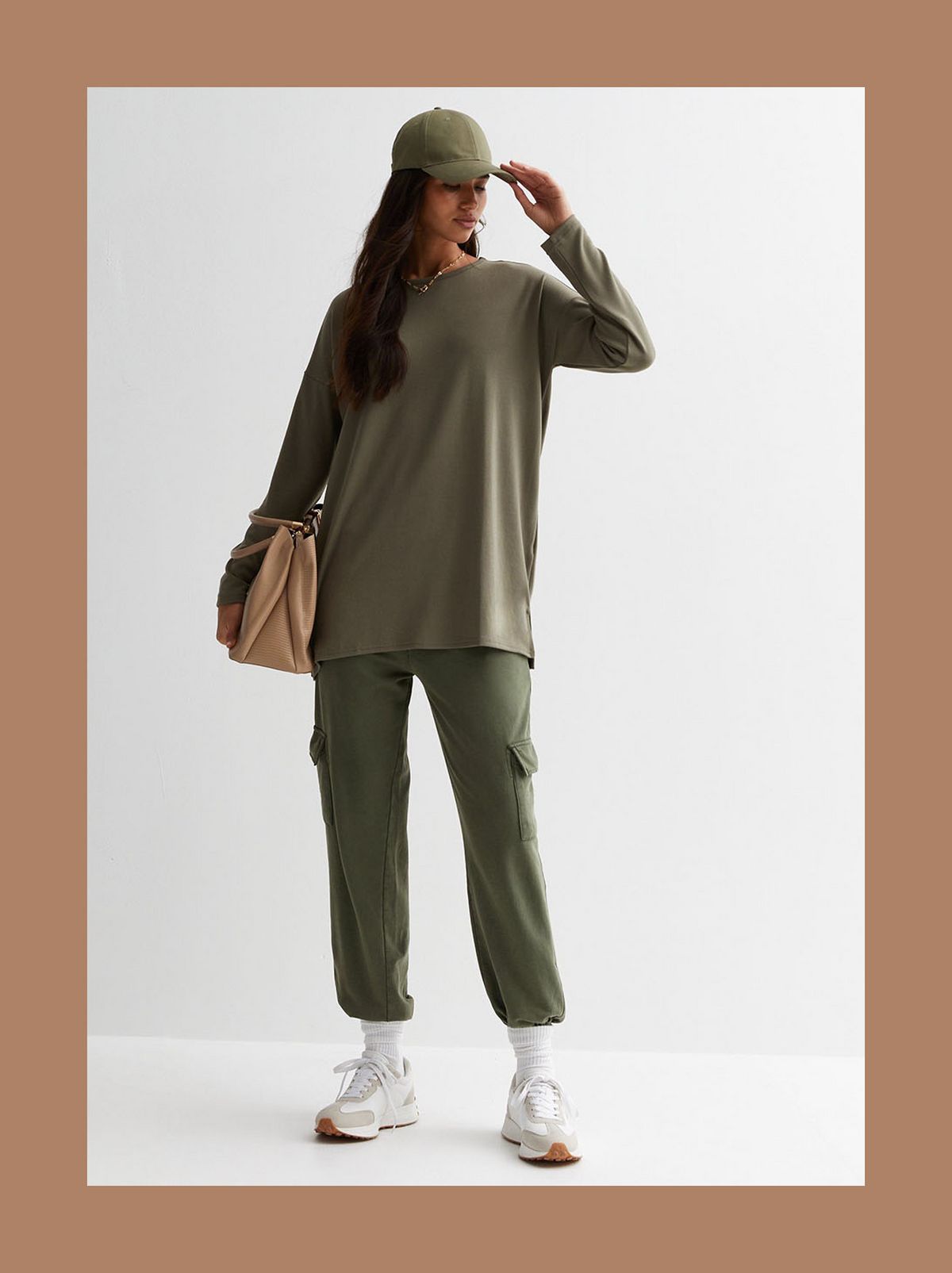 Khaki fine knitwear jumper