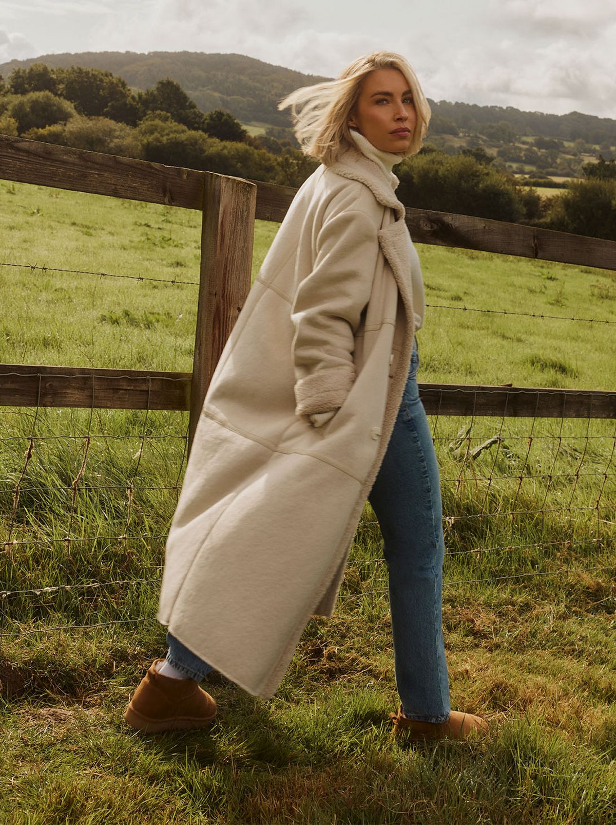 Long Wool Beige Trench Coat