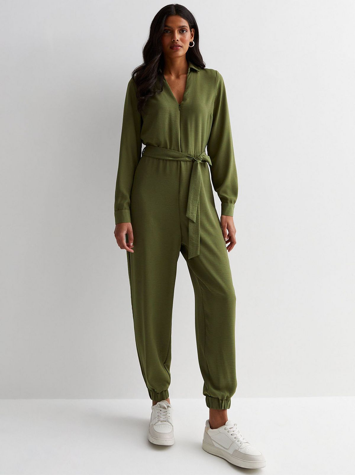 Khaki jumpsuit christmas party outfit
