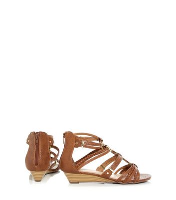 tan gladiator wedges