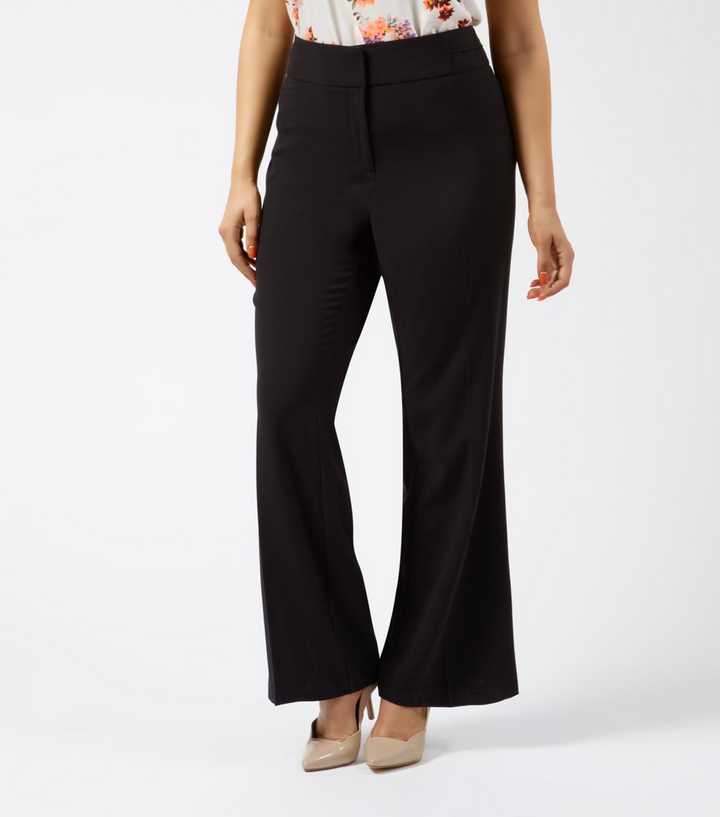 Plus Size 32in Black Tailored Bootcut Trousers