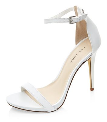 new look white strappy heels
