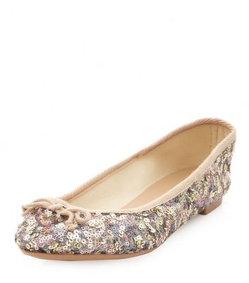 sequin ballet pumps