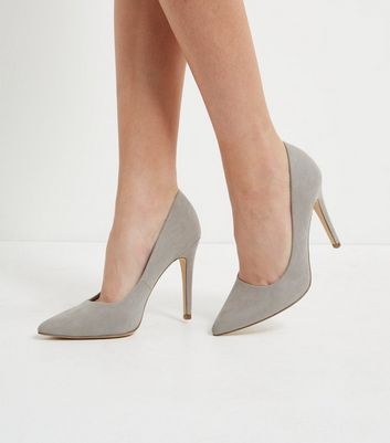 new look grey court shoes