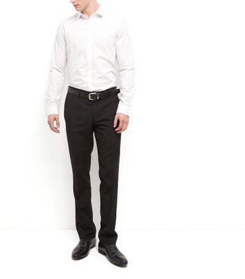 mens black slim leg trousers