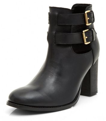 cut out heeled ankle boots