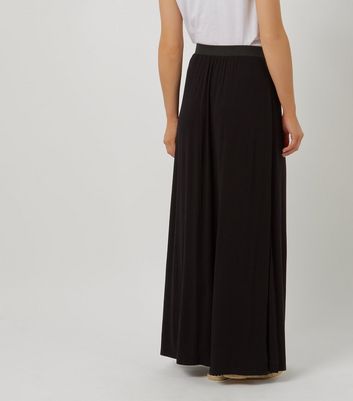 maxi black jersey skirt