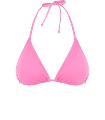 pink halter neck bikini