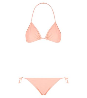 pink halter neck bikini