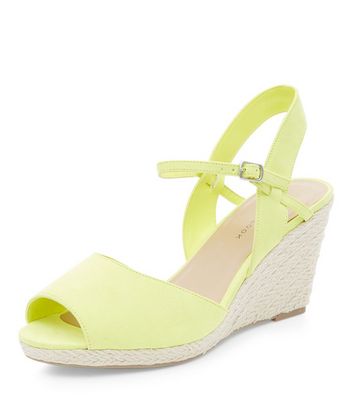 lime green wedge heels