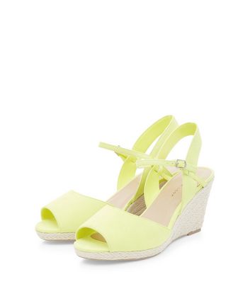 Wide Fit Lime Green Ankle Strap Straw 