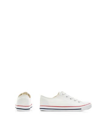 white lace up plimsolls womens