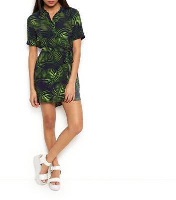 palm tree shirt dress