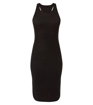 new look black ribbed dress