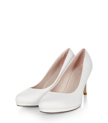 Wide Fit Ivory Bridal Court Shoes | New 