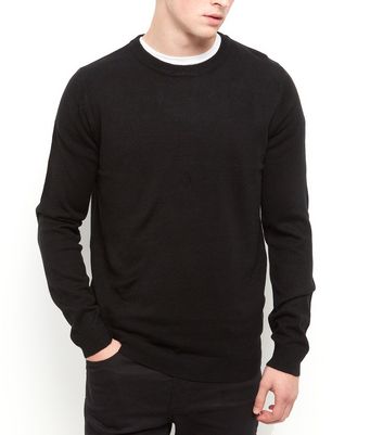 black crew neck mens jumper