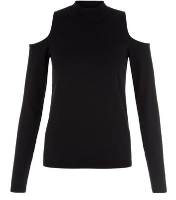 cold shoulder polo neck top