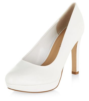 white pumps wide fit