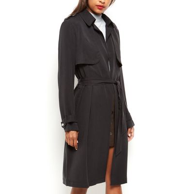 new look black trench coat