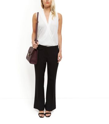 Petite Black Stretch Bootcut Trousers 