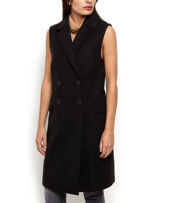 double breasted sleeveless jacket