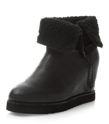 new look fur boots