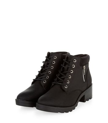 side zip lace up boots