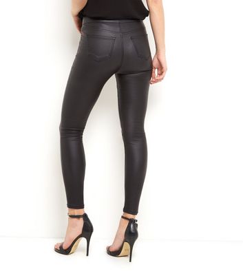 black coated high waist super skinny hallie jeans