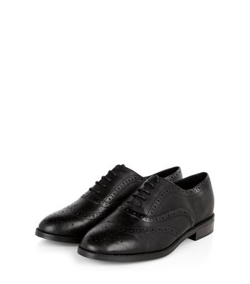 womens black brogues wide fit