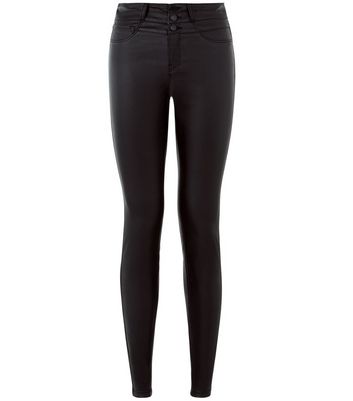 black coated high waist super skinny hallie jeans