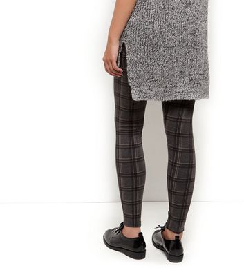 Black Check Leggings | New Look