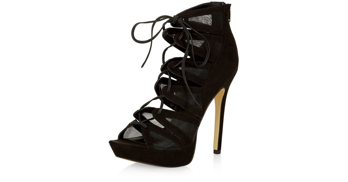 25+ Lace Up Black High Heel Shoes
 Gif