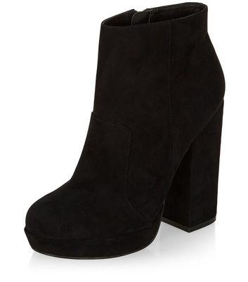 Black Block Heel Ankle Boots | New Look