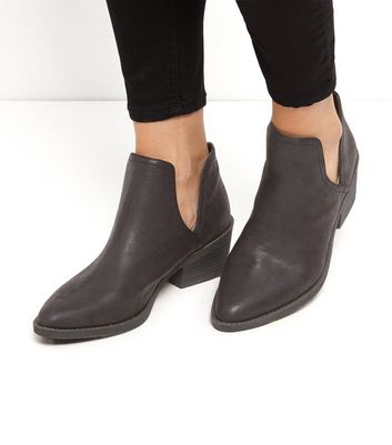 cut out flat ankle boots