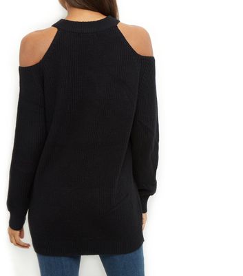 New Look Womens Cold Shoulder Fg Rib Dress Sweater