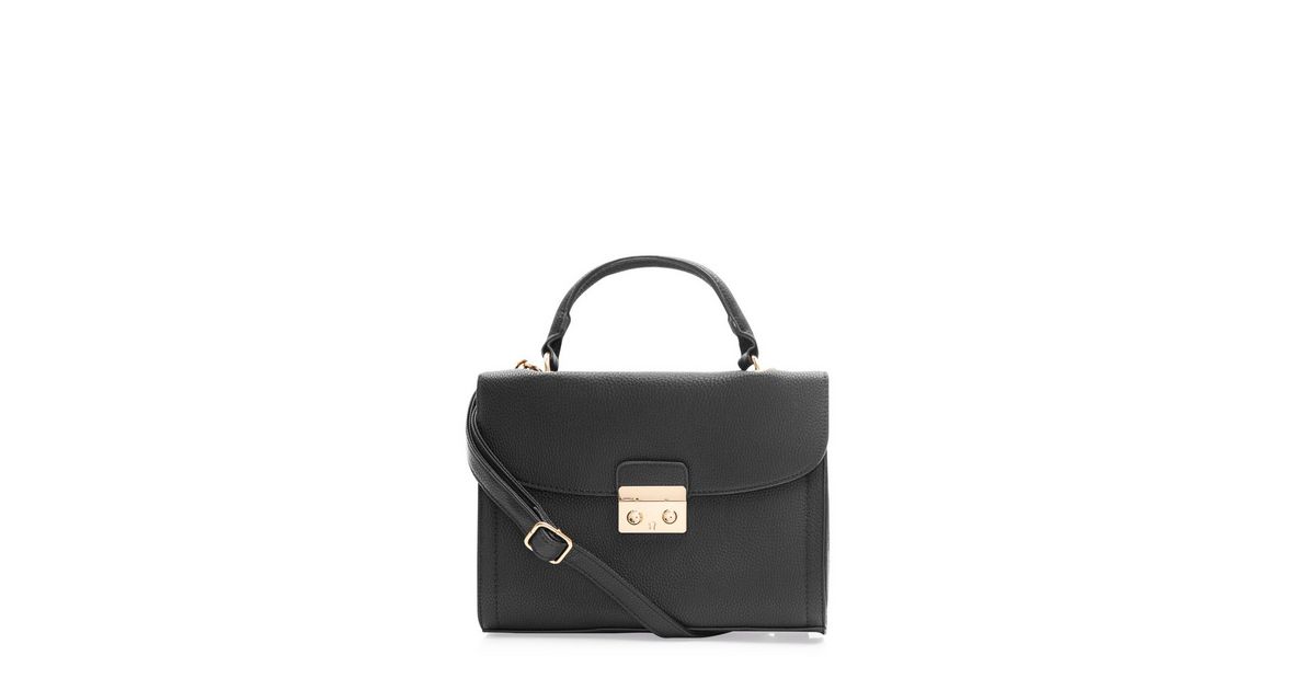 Black LeatherLook Shoulder Bag New Look