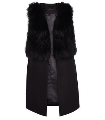 fluffy sleeveless jacket