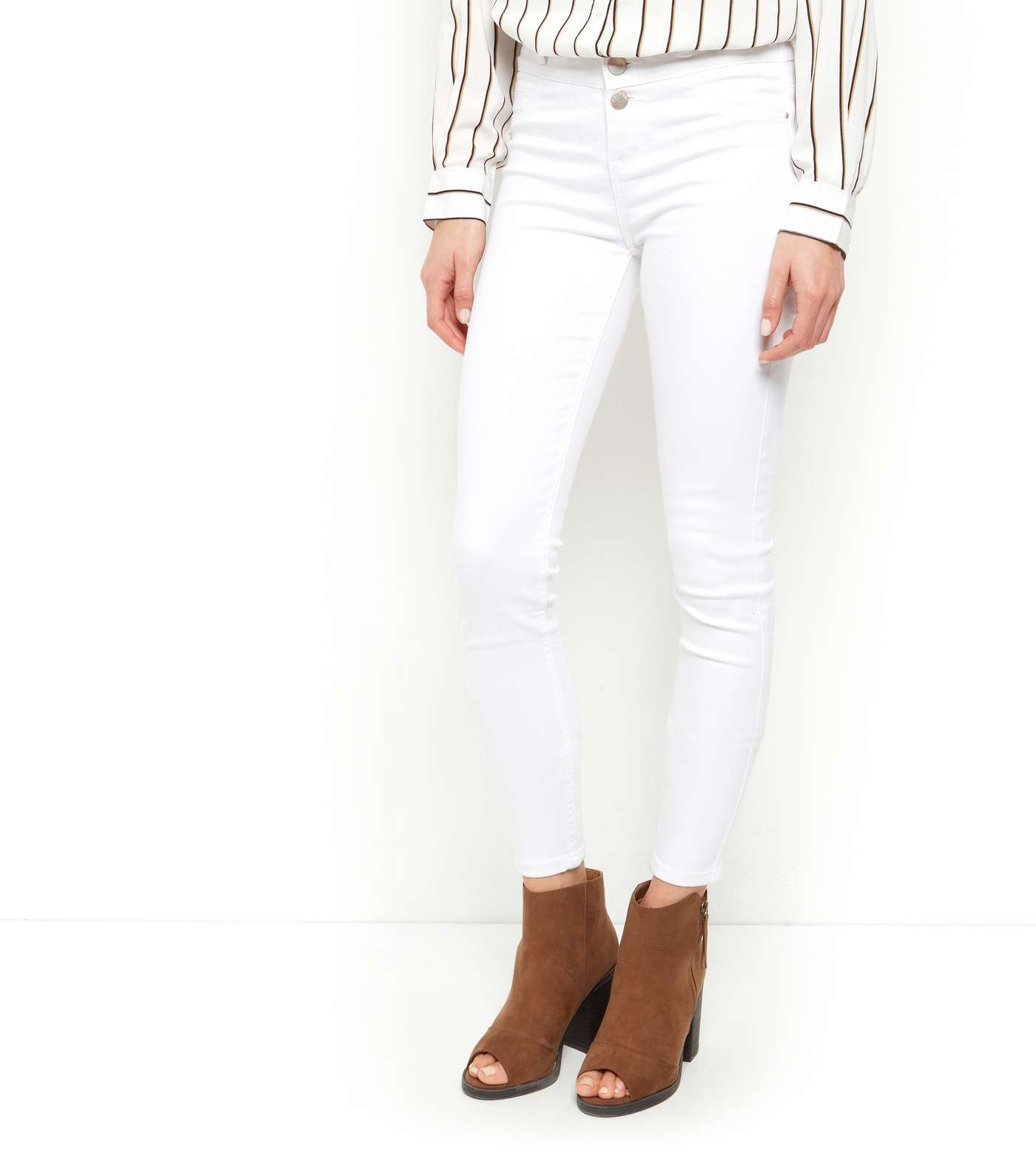 White High Waist Super Skinny Jeans  Image 2