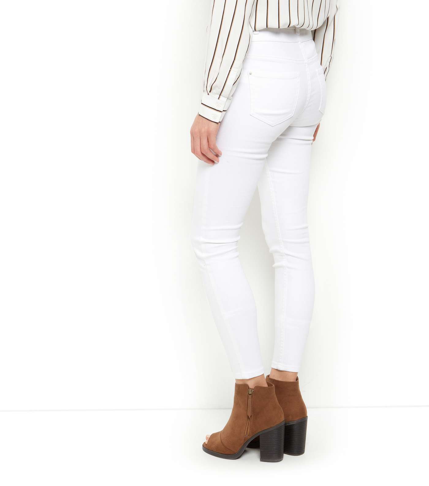 White High Waist Super Skinny Jeans  Image 4
