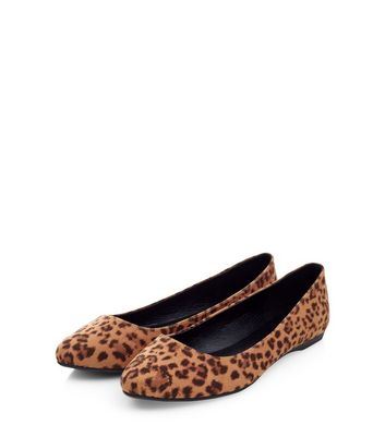 leopard print flat shoes wide fit