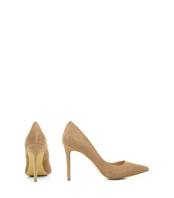Nude Suede Pointed Court Shoes | New Look