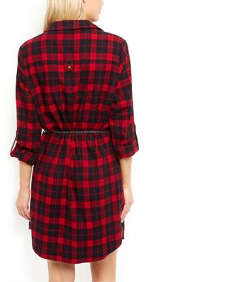 red checked shirt dress womens