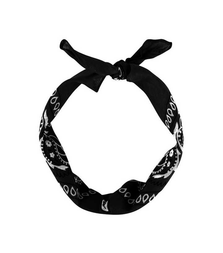 Black Paisley Print Bandana