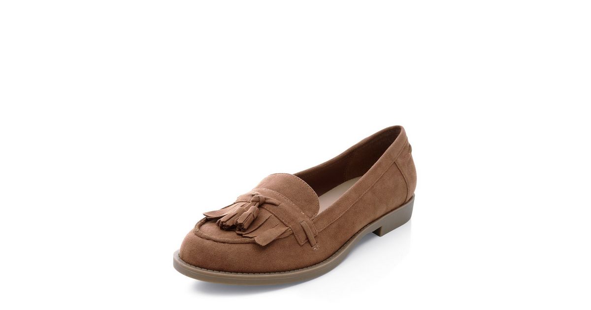 Tan Fringed Tassel Loafers New Look