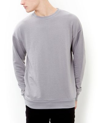 oversized grey crew neck