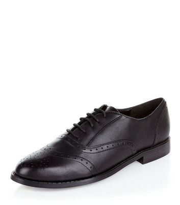 Black Leather Brogues | New Look